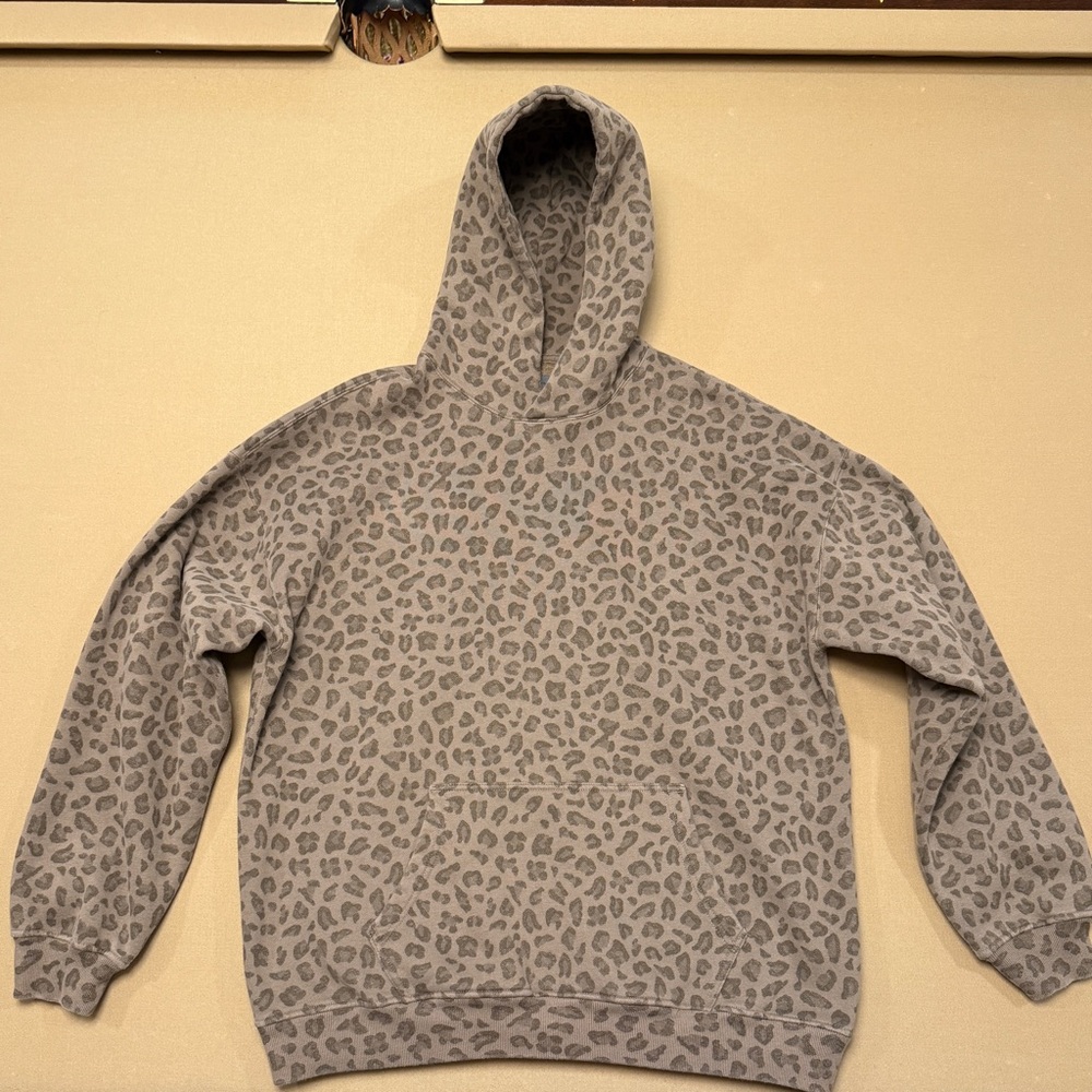 Abercrombie & Fitch Men’s Essential Popover Hoodie Cheetah Leopard size L Tall